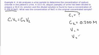 Chemistry 11 Dilution Calculations Solving for Initial Concentration Example 4 [upl. by Ahsiei383]