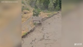 Structure swept away in Chilcotin River landslide [upl. by Nerag]