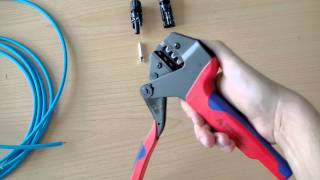 Instruction video how to terminate crimp a MC4 Solarline 2 contact with a Rennsteig Crimp Tool [upl. by Enahc]