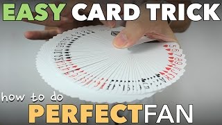 Easy Beginner Card Trick to Fan a Deck of Cards Perfectly  Thumb Fan Tutorial [upl. by Ahsekan545]