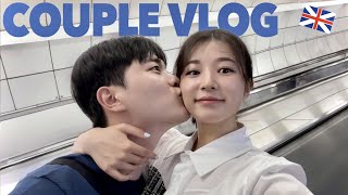 Our Trip to London  Food Speaking British aesthetic cafés International Couple vlog [upl. by Aysan207]