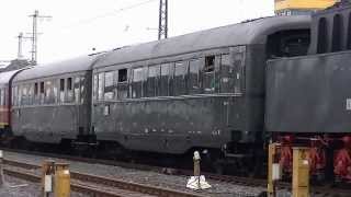 Die Traditionslok 50 3501 des Meininger Dampflokwerkes in Schweinfurt HBF zum Wassertanken [upl. by Felic827]