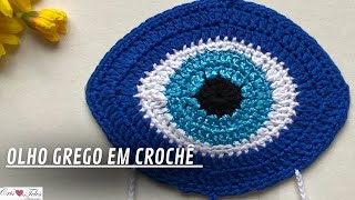 OLHO GREGO DE CROCHÊ OLHO MÍSTICO por CrisTelesCroche [upl. by Oatis]