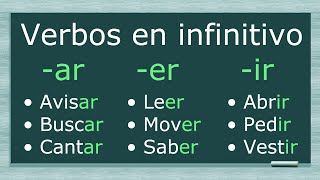 Verbos en infinitivo terminados en ar er ir [upl. by Ybbil]