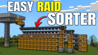 Easy 121 Raid Item Sorter in Minecraft Bedrock MCPEXboxPSSwitchPC [upl. by Cordie]