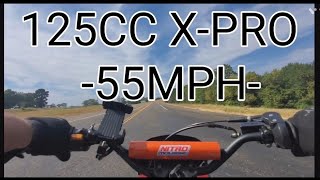 XPRO 125cc pit bike top speed 17 tooth sprocket amp rev limiter delete [upl. by Otreblaug]