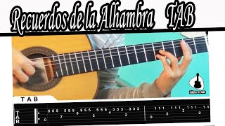 Como tocar quotRecuerdos de la Alhambraquot en Guitarra Francisco Tárrega TUTORIALTABLATURA [upl. by Longmire]