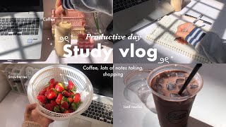 Study vlog📓 ᶻ 𝗓 𐰁  productive days getting back to routine lots of notes taking coffee… [upl. by Rede]