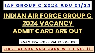 IAF GROUP C ADMIT CARD OUT FOR WRITTERN EXAM  KNOW COMPLETE DETLS OF EXAM DATEiafgroupcvacancy [upl. by Aitropal]