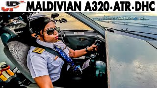 Maldivian Cockpit in Paradise on A320 ATR Dash 8 amp Seaplane [upl. by Nnaecyoj867]