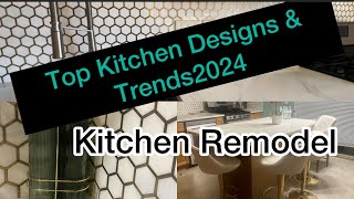 Remodel Kitchen New Designs 2024  Beautiful Gold and White Tiles For Kitchen Kitchen Back Splash [upl. by Waddell]