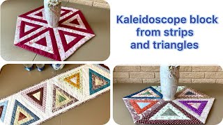 Triangle amp Strip Fusion Quilted Table Runner Tutorial We Sew Without Paper [upl. by Gilder]