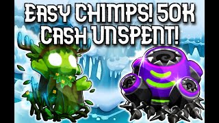 Glacial Path CHIMPS MADE EASY Only 7 Towers and 50K UNSPENT Update 400 Bloons TD6 [upl. by Acinemod]