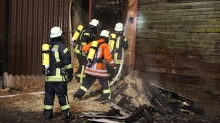 Feuer in einer Lagerhalle für Dünger [upl. by Nudnarb708]