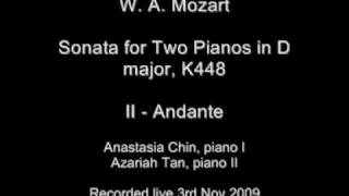 Mozart  Sonata for Two Pianos in D major K448 2nd movement [upl. by Anail]