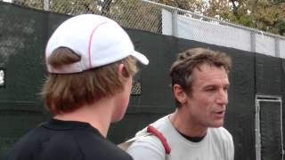 Mats Wilander coaches junior tennis phenom Ryan Storrie [upl. by Aihsila]