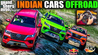 GTA 5  TOP INDIAN CARS EXTREME OFFROADING WITH TOYOTA FORTUNER AND BOLERO OFFROADING OMG 2024 [upl. by Mona638]