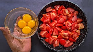 Just add Eggs to Tomato Quick Breakfast in 5 minutes Simple and delicious Recipe [upl. by Ayt]