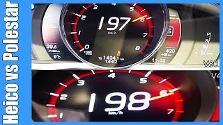 350 HP V60 T6 Polestar vs 320 HP V40 T5 Heico 0200 kmh Acceleration BATTLE [upl. by Atsillak]