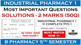 Solutions  2 Marks Most Imp  Industrial pharmacy 5th semester important questions  Carewell [upl. by Dodson]