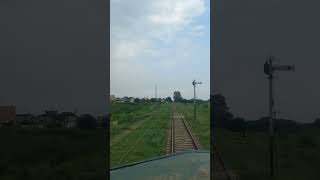 Live view from Cab Non Stop whistles cross of two big trains on single line cross live shorts [upl. by Aivatra420]