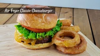 Air Fryer Classic Cheeseburger  Pinsoon Air Fryer Burgers  Amy Learns to Cook [upl. by Nocaed184]