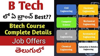 What is BtechBtech Course complete details in TeluguWhich branch is best in BtechJob offersCSE [upl. by Shipley]