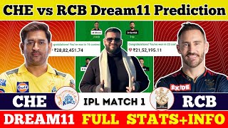 CHE vs RCB Dream11 PredictionCSK vs RCB Dream11 PredictionCHE vs RCB Dream11 Team [upl. by Atniuqal]