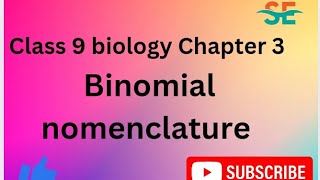 class 9 biology  chapter 3  Binomial nomenclature [upl. by Osmen]