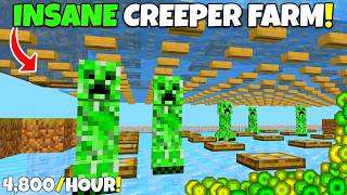 NEW CREEPER FARM Tutorial 4800 GunpowderHour Minecraft Bedrock Edition Tutorial [upl. by Calise]