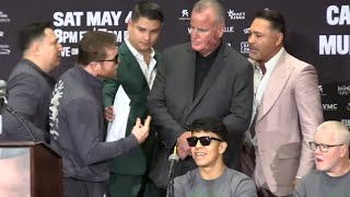 Canelo Álvarez and Oscar De La Hoya almost come to BLOWS [upl. by Yrelbmik]