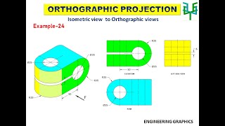 Isometric to Orthographic  Ex  24 [upl. by Aliakam]