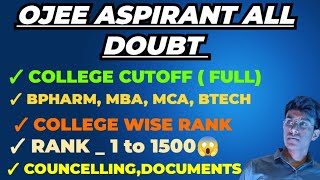 OJEE ASPIRANT  COLLEGE COUNCELLING DOCUMENTSRANK  ALL DOUBT CLEAR ⁉️ [upl. by Goodrow]