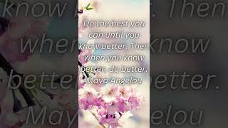 Do the best you can until you know better Then when you know better do better Maya Angelou [upl. by Franz741]