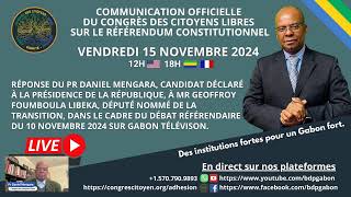 Le Pr Daniel Mengara interpelle Geoffroy Foumboula sur ses propos du Débat Référendaire du 101124 [upl. by Letnuahc109]