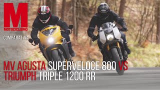 Comparativa  MV Agusta Superveloce 800 vs Triumph Speed Triple 1200 RR [upl. by Lidda]