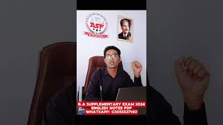 BA Supplementary Exam 2024  ba baexam2024 shorts viralshorts [upl. by Ezalb]