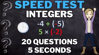 Math Quiz Integers  Addition Subtraction Multiplication Division  MATH SPEED TEST [upl. by Aiciram25]