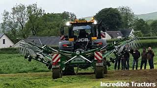 2023 JCB Fastrac 8330 Icon 84 Litre 6Cyl Diesel Tractor 335  348 HP McHale Rake [upl. by Lissie]