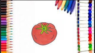 How to draw a tomato very easy drawing art painting drawingtutorial howtodraw satisfying [upl. by Enived]