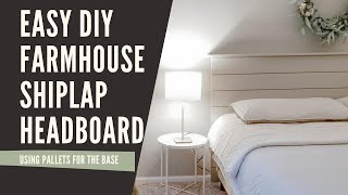 Easy DIY farmhouse shiplap headboard [upl. by Olivie]