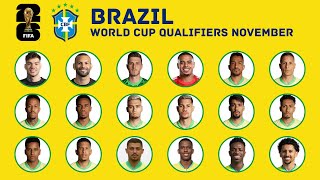 BRAZIL Squad FIFA World Cup 2026 Qualifiers  November 2024  FootWorld [upl. by Yliab417]