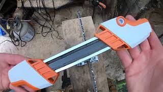 Easy chainsaw sharpening tutorial Using a Stihl file guide [upl. by Annaili]