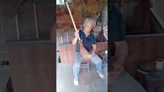 Palm leather broom making process [upl. by Ewold]