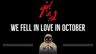 girl in red • we fell in love in october CC 🎤 Karaoke Instrumental Lyrics [upl. by Fayre]