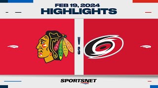 NHL Highlights  Blackhawks vs Hurricanes  February 19 2024 [upl. by Elijah]