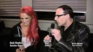 Butcher Babies Heidi talks Jesus Satan amp Make Up w Eric Blair 2015 [upl. by Corrie65]