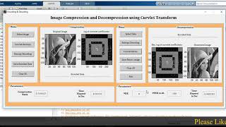 MATLAB code of Image Compression using Curvelet Transform [upl. by Lovich942]