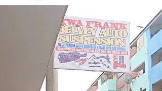 Car Shock Absorbers Grogan Spare Market Kirinyaga Road bouncingtest Mechanic [upl. by Akirea]