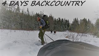 4 DAYS BACKCOUNTRY TREKKING AND WINTER CAMPING IN A CANVAS TENT [upl. by Hendrika]